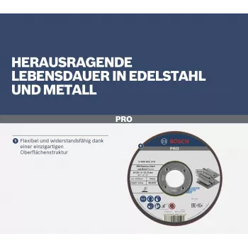 Bosch šlifavimo diskas WA 46 BF pusiau lankstus, 115 mm x 22,23 mm x 3 mm, baltojo aliuminio oksidas, šlifavimo diskas su įdubimu, 2608602217