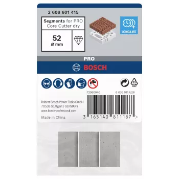Bosch 2608601415 Deimantiniai segmentai sausoms šerdinėms grąžtams, 3 vnt.