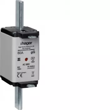 HAGER LNH2080MK NH saugiklis 80A 500V gG dydis 2C su indikatoriumi