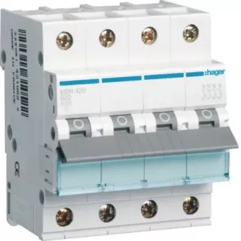 Hager MBN420 keturpolinis automatinis jungiklis B charakteristikos 20A 6kA