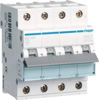 Hager MCN620 3P+N C charakteristikos 20A 6kA automatinis jungiklis