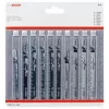 Bosch 2607011169 medienos pjūklelio ašmenų rinkinys, 10 vnt., T formos kotas, HCS