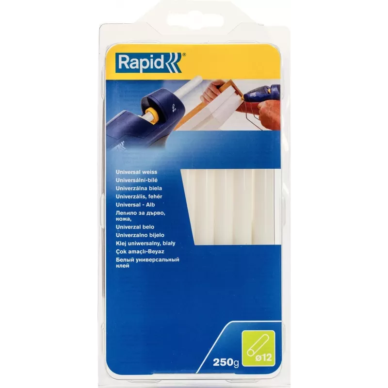 Rapid Tools universalus klijų strypelis baltas 12 mm, EVA ir derva, be tirpiklių, 1 vnt. (40107361)