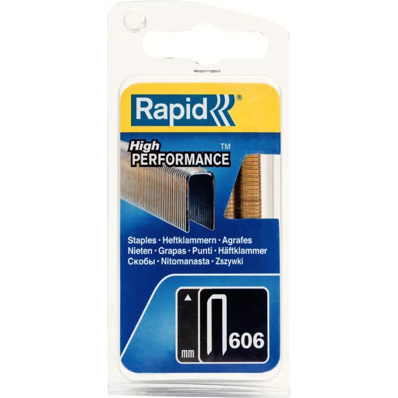 RAPID TOOLS siauros karūnos segtukai Type 606, 12 mm, maža pakuotė, cinkuotos plieninės vielos, dervos danga, 1 vnt. 40109527