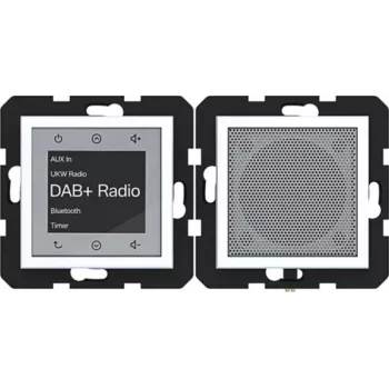 HAGER WAN6110WM Radio Touch UP DAB+ Bluetooth garsiakalbis, įleidžiamas į sieną