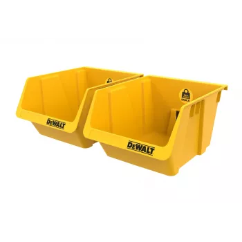 DEWALT DWST82813-1 TSTAK įrankių laikymo dėžė dvigubas paketas – 2x 14L sukraunamos plastikinės dėžės, juoda/geltona