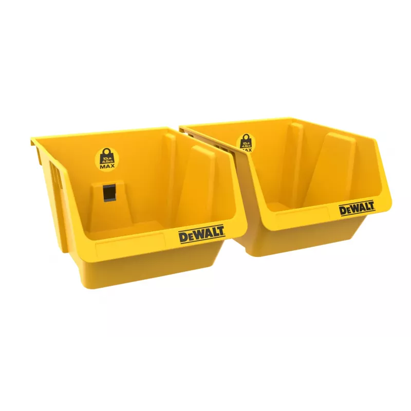 DEWALT DWST82813-1 TSTAK įrankių laikymo dėžė dvigubas paketas – 2x 14L sukraunamos plastikinės dėžės, juoda/geltona