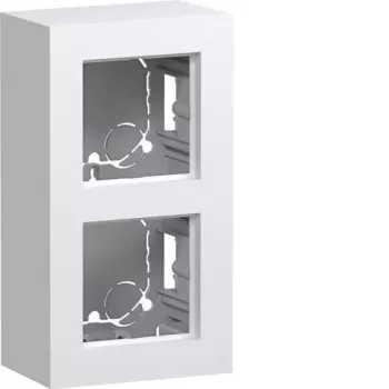 Hager WAD8210WM paviršinio montavimo korpusas, 2 vietų, aukštos versijos, poliarinės baltos spalvos