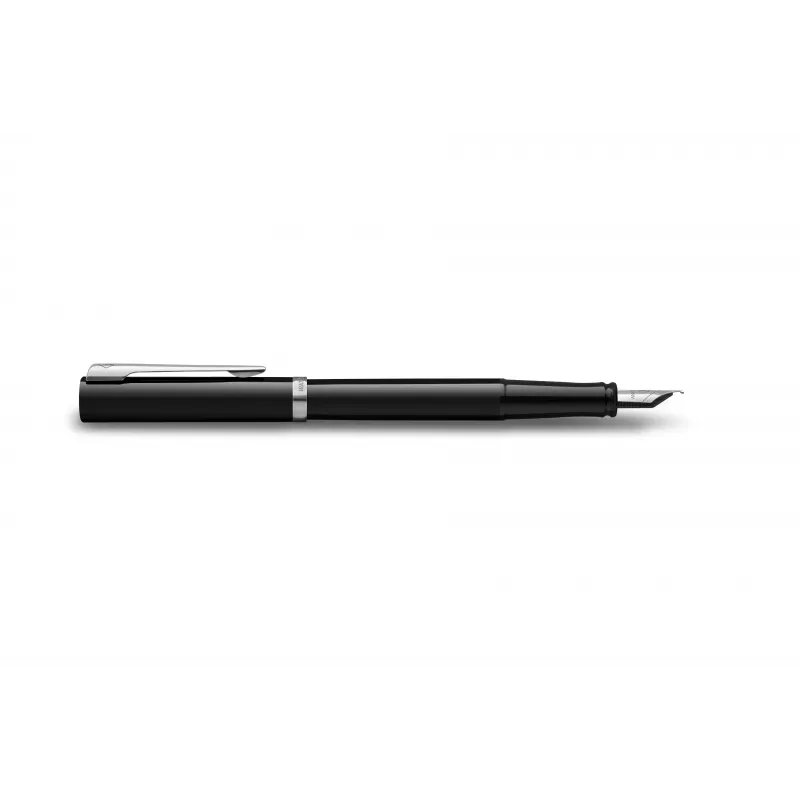 Waterman Impression automatinis parkeris, juodas lakas, chromuotos detalės, F smaigalys, mėlyni rašalai, dovanų dėžutė 2225496