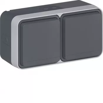 HAGER WNC126 Schuko lizdas, 2 vietų, horizontalus, baltas