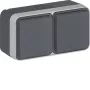 HAGER WNC126 Schuko lizdas, 2 vietų, horizontalus, baltas