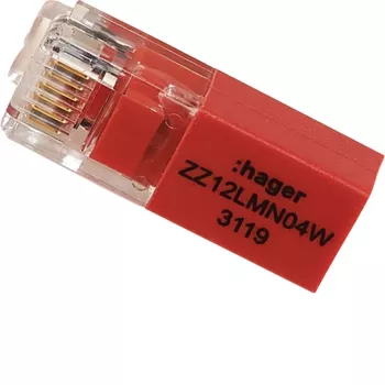Hager ZZ12LMN04W RJ12 120 Ohm varžinis terminatorius LMN moduliui
