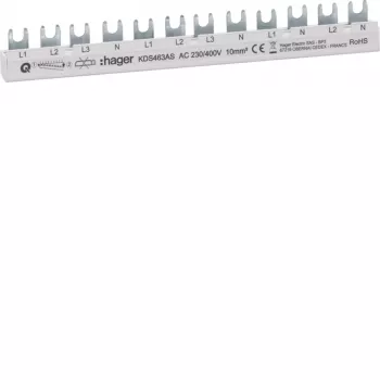 HAGER KDS463AS 3 fazių 63A 12 modulių QuickBusbar fazinė šyna
