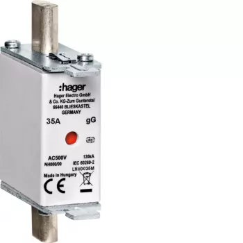 Hager LNH0035M NH000 gG 500V 35A saugiklis su K-Melder smeigtuku