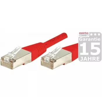 EXERTIS CONNECT Cat.5e F/UTP komutacinis kabelis, raudonas, 2,0 m, plonas snagless apsauginis antgalis 847143