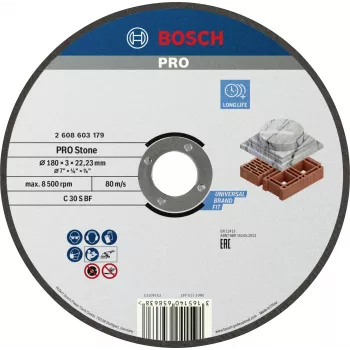 Bosch pjovimo diskas 180 mm, tiesus, Type 41, metalui, 1 vnt., 2608603179