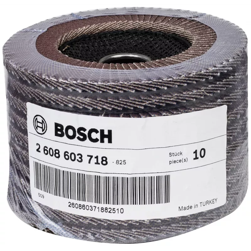 Bosch X431 standartinis žiedinis šlifavimo diskas metalui, tiesus, 125 mm, grūdėtumas 80, stiklo pluošto pagrindas 2608603718