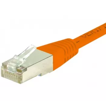 EXERTIS CONNECT Cat.6 F/UTP komutacinis kabelis, RJ45, oranžinis, 1 m, plonas snagless apsauginis dangtelis 234110