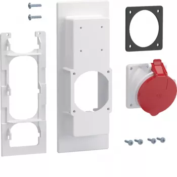HAGER ZY16CEE 16 A 5 kontaktų CEE flanšinis lizdas 400 V IP44 raudonas