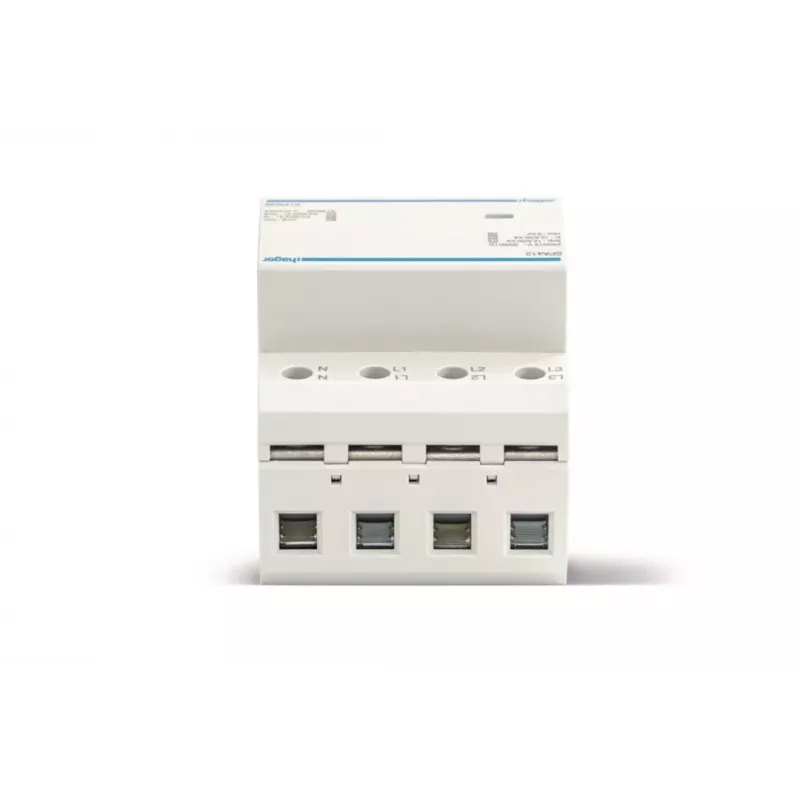 HAGER SPA412 kombinuotasis viršįtampių ribotuvas Type 1+2+3, 12.5kA, TNS/TT, 4 polių, 230/400V