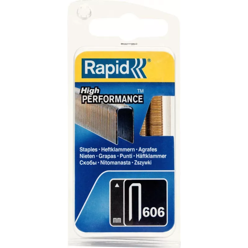 RAPID TOOLS Rapid siauro nugaros segtukai Typ 606, 18 mm, maža pakuotė, cinkuotos plieninės vielos, dervuotu paviršiumi, - 1 vnt. (40109529)