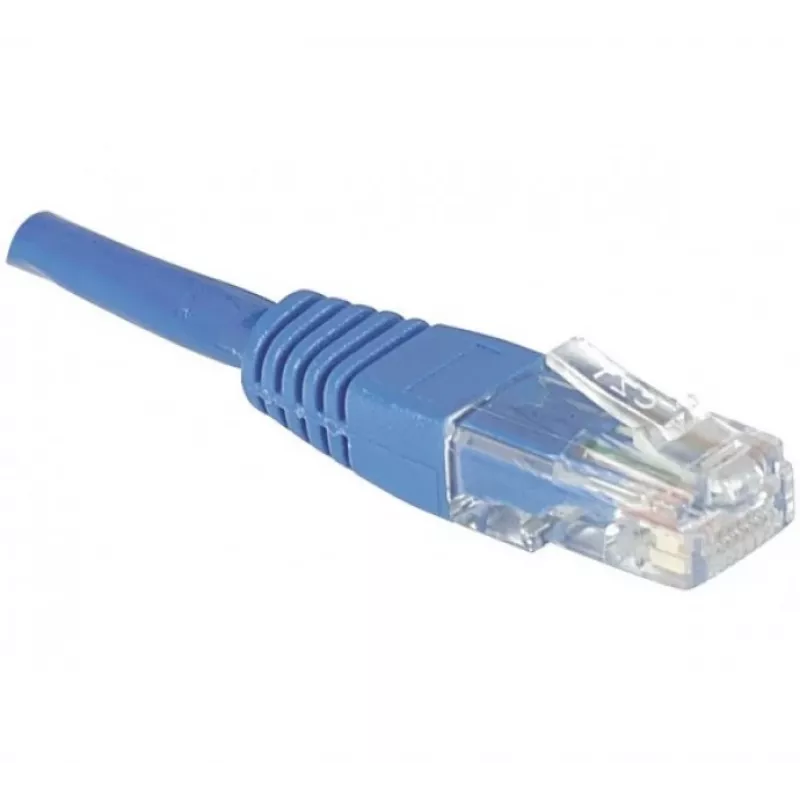 EXERTIS CONNECT Cat.6 U/UTP komutacinis kabelis, 0,5 m, mėlynas, su apsauginiais fiksatoriais 246700