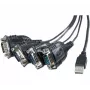 Exertis Connect USB į serijinį adapterio kabelis, USB-A male į DB-9 male, 1,3 m, sparnuotieji varžtai, juodas 040344