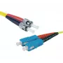 Exertis Connect ST/UPC – SC/UPC vienmodis dvigubas optinis komutacinis kabelis, 2 m, OS2, LSZH, geltonas 392882