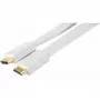 EXERTIS CONNECT High Speed HDMI plokščias kabelis, auksuoti jungtys, HDMI Type A male to Type A male, baltas, 1,8 m 128312