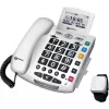 Geemarc Pack SERENTIES laidinis telefonas vyresnio amžiaus žmonėms su kritimo aptikimo pakabuku, apšviestu ekranu, baltas