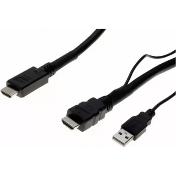 Exertis Connect didelės spartos HDMI kabelis su eternetu, 4K 60Hz, aktyvusis stiprinimas, 10 m, juodas 128944