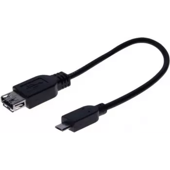 EXERTIS CONNECT Micro USB OTG adapterio kabelis, USB-A moteriškas į Micro-B vyrišką, 0,15 m, juodas 532416