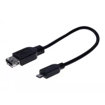 EXERTIS CONNECT Micro USB OTG adapterio kabelis, USB-A moteriškas į Micro-B vyrišką, 0,15 m, juodas 532416