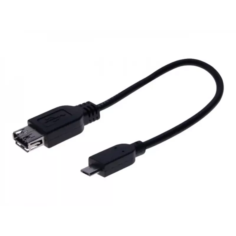 EXERTIS CONNECT Micro USB OTG adapterio kabelis, USB-A moteriškas į Micro-B vyrišką, 0,15 m, juodas 532416