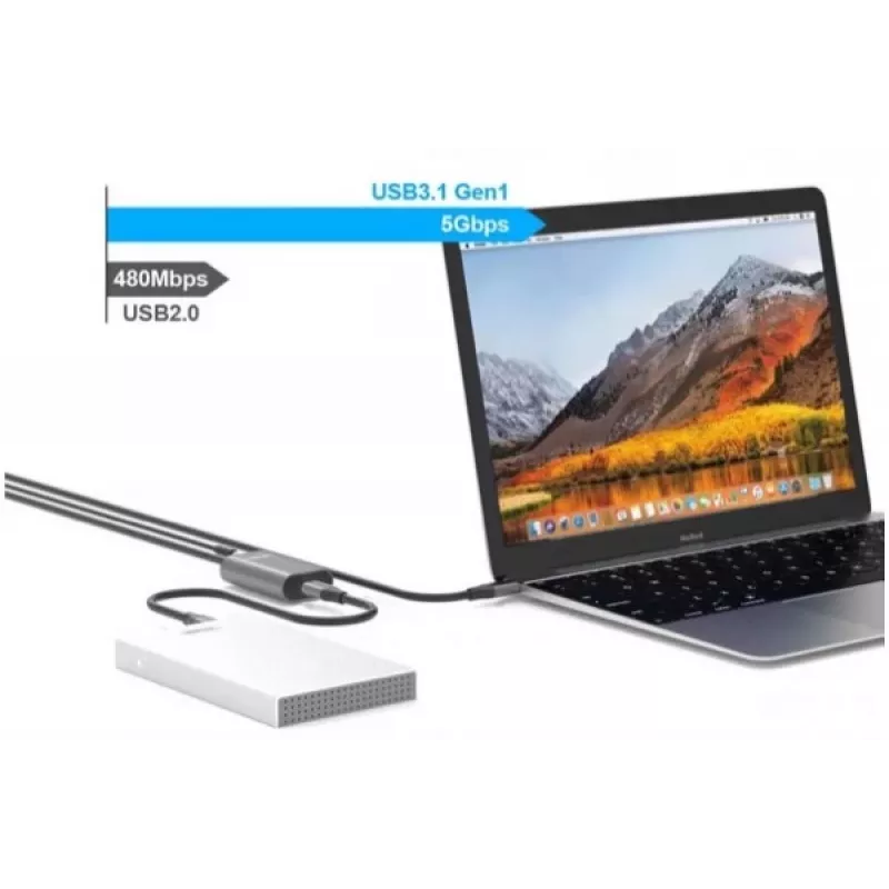 Exertis Connect aktyvus USB-C prailginimo kabelis 5 m USB 3.1 Gen 1 5Gbps 60W PD 149255