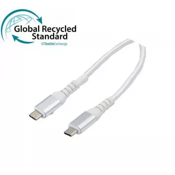 Exertis Connect USB 3.2 Gen 2 laidas, 100W, USB-C į USB-C, GRS, baltas, 1,0 m (532558)
