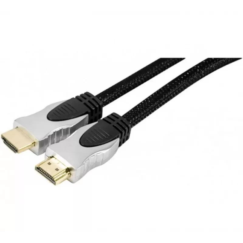 EXERTIS CONNECT High Speed HDMI kabelis su Ethernet, auksuoti kontaktai, pintas, 1,5 m, juodas 127899