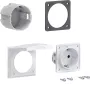 HAGER ZY02SD Schuko lizdo surinkimo rinkinys, skirta flanšiniam montavimui, 1 vietos, 250 V, 16 A, baltas