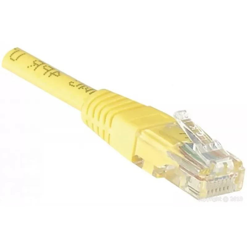 EXERTIS CONNECT Cat6 U/UTP komutacinis kabelis, RJ45, geltonas, 1,5 m, su apsauga nuo užkabinimo EXC245740