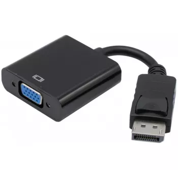 Exertis Connect DisplayPort 1.2 į VGA adapteris su stereo garsu, aktyvus, DisplayPort vyriškas į VGA moterišką, juodas (127370)