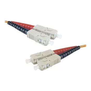 Exertis Connect SC/UPC – SC/UPC daugiamodis dvigubas optinis komutacinis kabelis, OM2 50/125µm, LSZH, 1m, oranžinis 392691