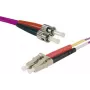 EXERTIS CONNECT Eco OM4 šviesolaidinis komutacinis kabelis LC Duplex į ST Duplex, 50/125 µm, Erika-Violet, 1,0 m, UPC Polish 392791