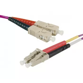 EXERTIS CONNECT OM4 šviesolaidinis komutacinis kabelis HD, SC Duplex į LC Duplex, 50/125 µm, Erika violetinė, 0,5 m 392800