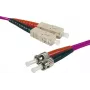 EXERTIS CONNECT OM4 šviesolaidinis komutacinis kabelis, 50/125 µm, 2x ST į SC Duplex, Erika-violet, 1 m, UPC 392821