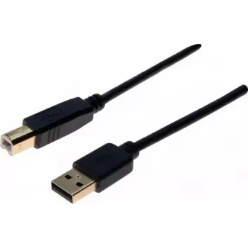 EXERTIS CONNECT USB 2.0 Premium kabelis, auksuoti kontaktai, USB A į USB B, 1,0 m, juodas 532427