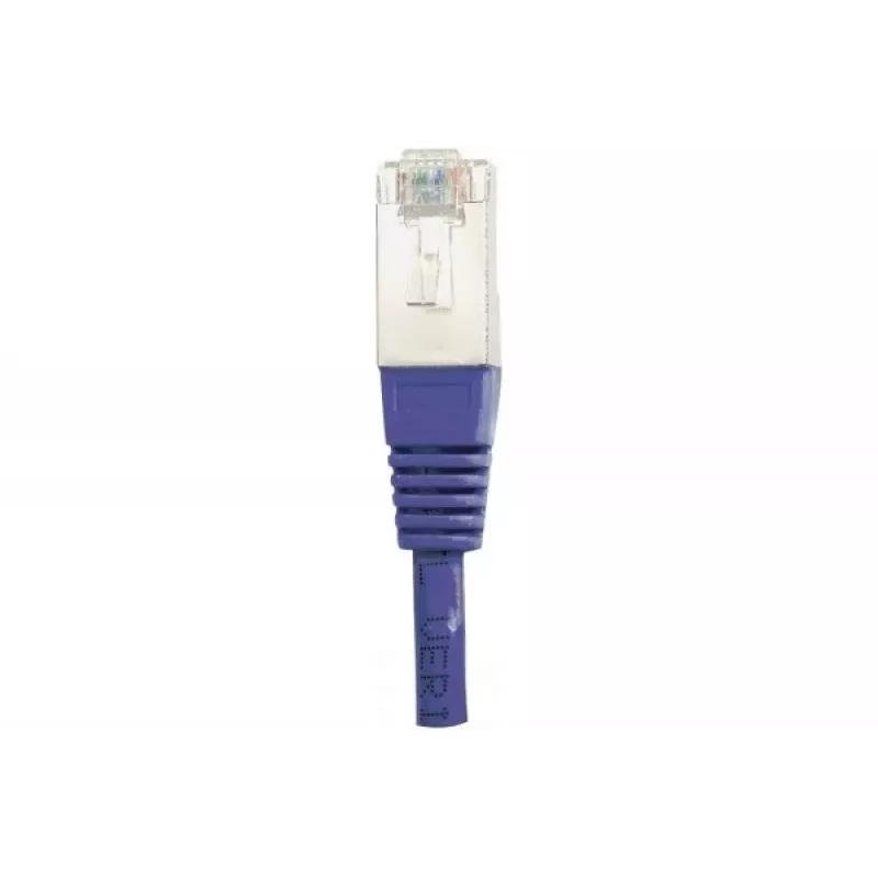 EXERTIS CONNECT Cat6 F/UTP komutacinis kabelis, violetinės spalvos, 1,0 m, plonas apsauginis antgalis 234170