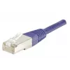 EXERTIS CONNECT Cat6 F/UTP komutacinis kabelis, violetinės spalvos, 1,0 m, plonas apsauginis antgalis 234170