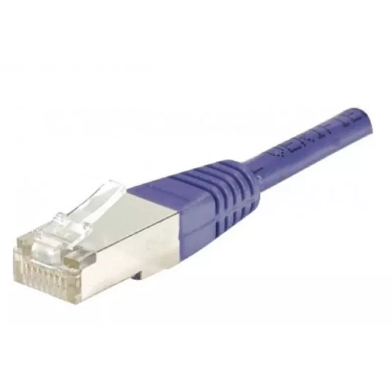 EXERTIS CONNECT Cat6 F/UTP komutacinis kabelis, violetinės spalvos, 1,0 m, plonas apsauginis antgalis 234170