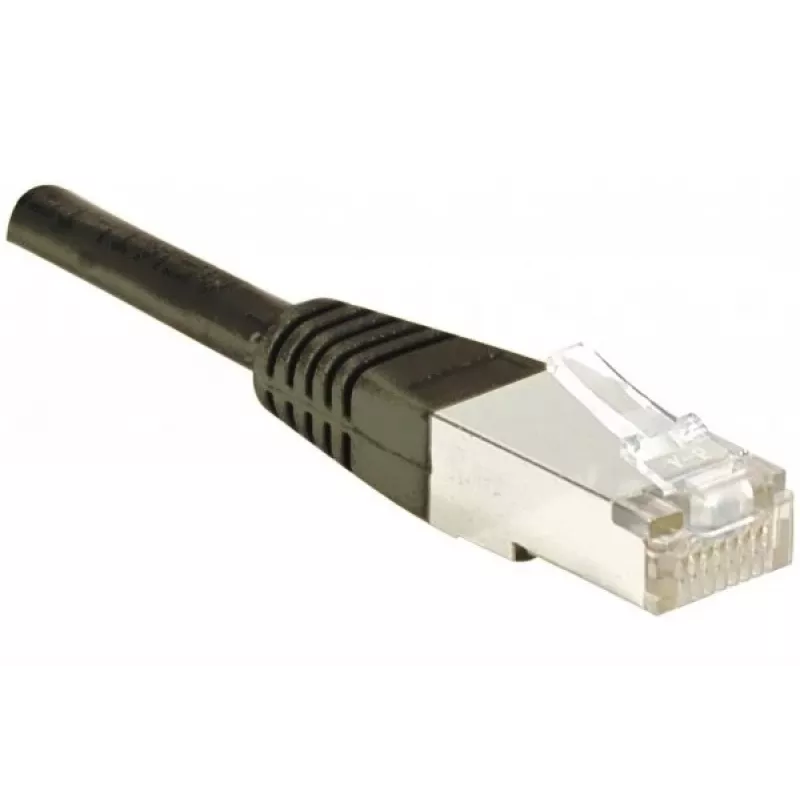 EXERTIS CONNECT Cat6 F/UTP komutacinis kabelis, 3 m, juodas, plonas snagless laikiklis 234250