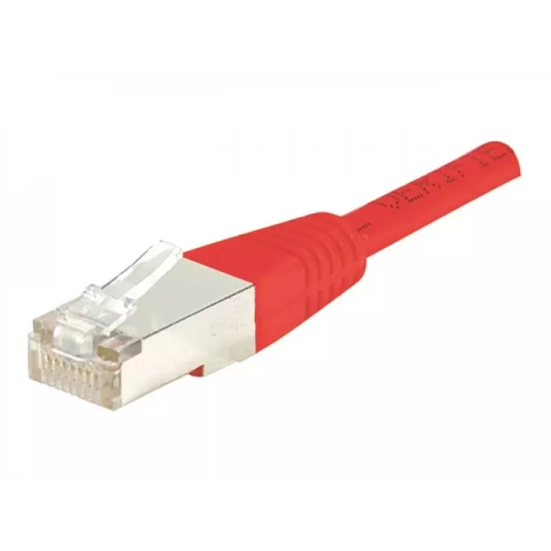 EXERTIS CONNECT Cat.6 F/UTP komutacinis kabelis, raudonas, 1,0 m, plonas apsauginis lizdas 842103